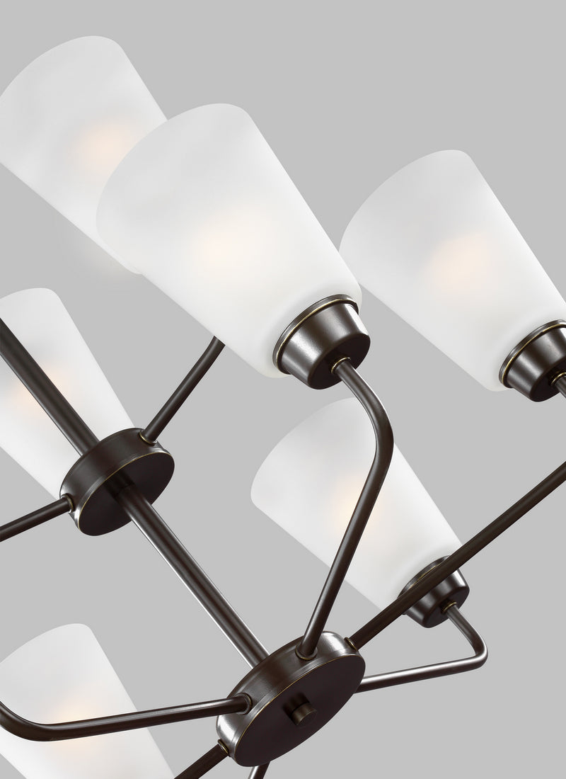 Generation Lighting - 3115209-710 - Nine Light Chandelier - Kerrville - Bronze
