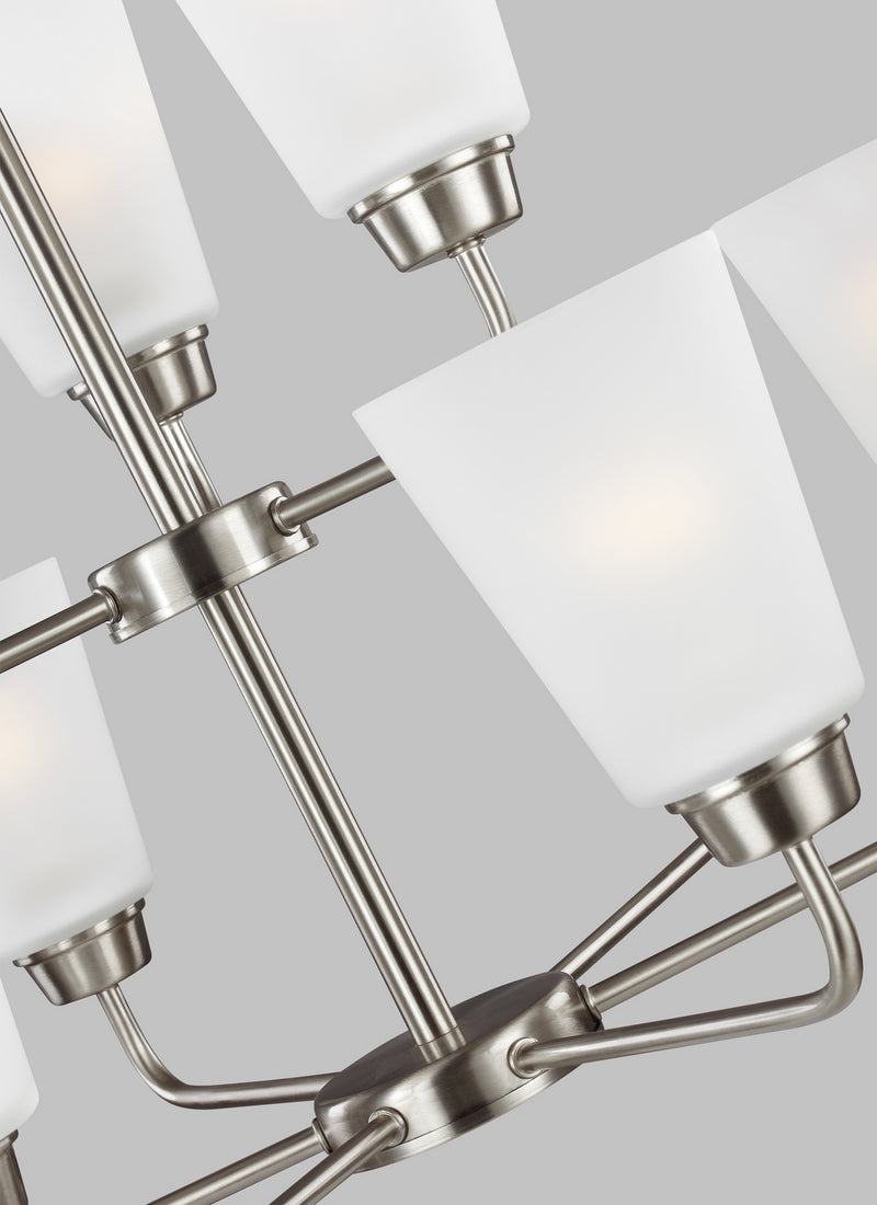 Generation Lighting - 3115209-962 - Nine Light Chandelier - Kerrville - Brushed Nickel