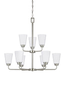 Nine Light Chandelier<br /><span style="color:#4AB0CE;">Entrega: 4-10 dias en USA</span><br /><span style="color:#4AB0CE;font-size:60%;">PREGUNTE POR ENTREGA EN PANAMA</span><br />Collection: Kerrville<br />Finish: Brushed Nickel