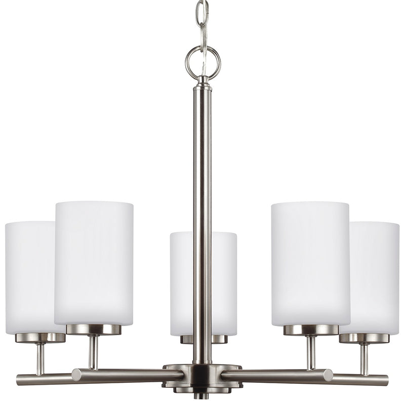 Five Light Chandelier<br /><span style="color:#4AB0CE;">Entrega: 4-10 dias en USA</span><br /><span style="color:#4AB0CE;font-size:60%;">PREGUNTE POR ENTREGA EN PANAMA</span><br />Collection: Oslo<br />Finish: Brushed Nickel