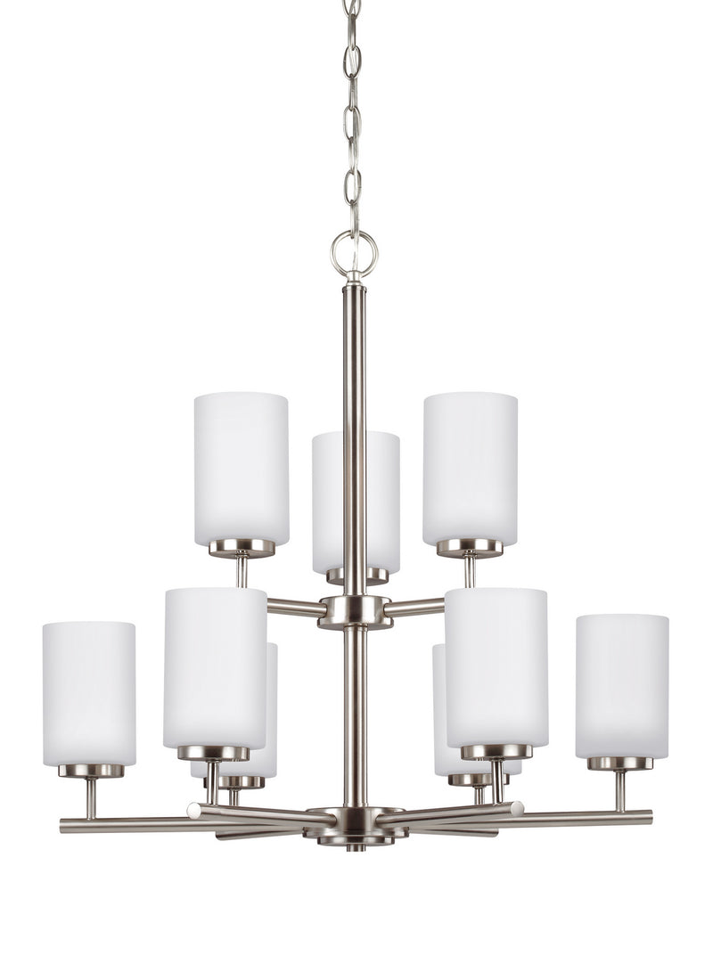 Nine Light Chandelier<br /><span style="color:#4AB0CE;">Entrega: 13-14 semanas en USA</span><br /><span style="color:#4AB0CE;font-size:60%;">PREGUNTE POR ENTREGA EN PANAMA</span><br />Collection: Oslo<br />Finish: Brushed Nickel