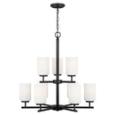 Generation Lighting - 31162EN3-112 - Nine Light Chandelier - Oslo - Midnight Black