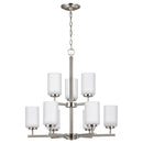 Nine Light Chandelier<br /><span style="color:#4AB0CE;">Entrega: 4-10 dias en USA</span><br /><span style="color:#4AB0CE;font-size:60%;">PREGUNTE POR ENTREGA EN PANAMA</span><br />Collection: Oslo<br />Finish: Brushed Nickel