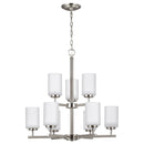 Nine Light Chandelier<br /><span style="color:#4AB0CE;">Entrega: 4-10 dias en USA</span><br /><span style="color:#4AB0CE;font-size:60%;">PREGUNTE POR ENTREGA EN PANAMA</span><br />Collection: Oslo<br />Finish: Brushed Nickel