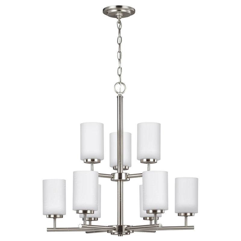 Nine Light Chandelier<br /><span style="color:#4AB0CE;">Entrega: 4-10 dias en USA</span><br /><span style="color:#4AB0CE;font-size:60%;">PREGUNTE POR ENTREGA EN PANAMA</span><br />Collection: Oslo<br />Finish: Brushed Nickel
