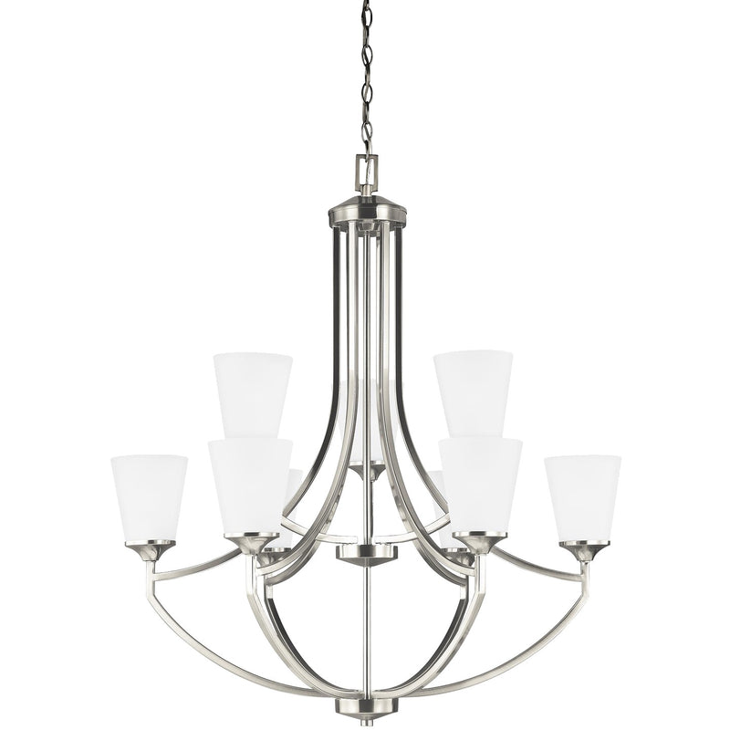 Generation Lighting - 3124509EN3-962 - Nine Light Chandelier - Hanford - Brushed Nickel