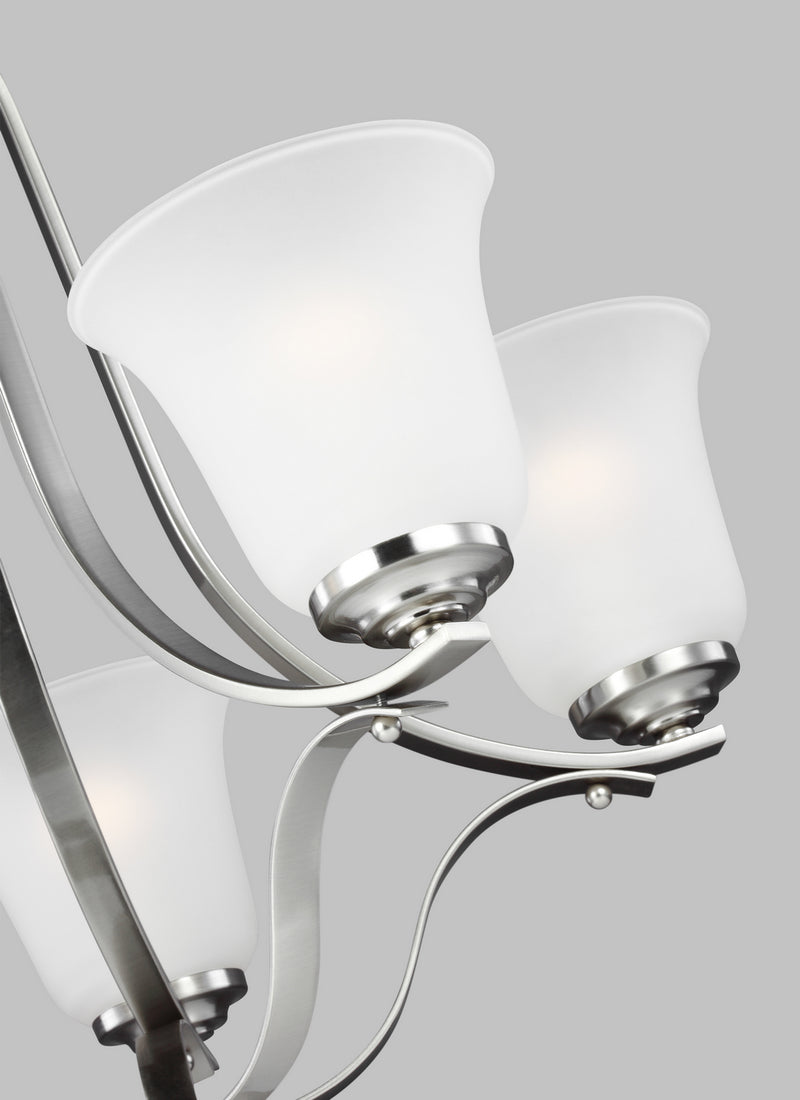 Generation Lighting - 3139005-962 - Five Light Chandelier - Emmons - Brushed Nickel