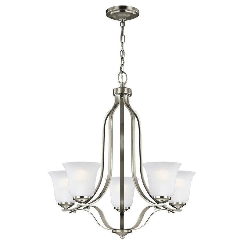 Five Light Chandelier<br /><span style="color:#4AB0CE;">Entrega: 4-10 dias en USA</span><br /><span style="color:#4AB0CE;font-size:60%;">PREGUNTE POR ENTREGA EN PANAMA</span><br />Collection: Emmons<br />Finish: Brushed Nickel