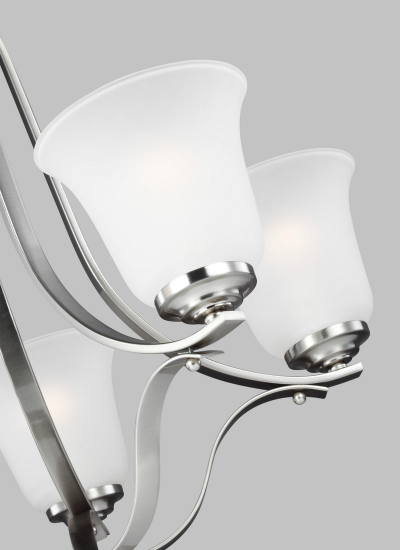 Generation Lighting - 3139005EN3-962 - Five Light Chandelier - Emmons - Brushed Nickel