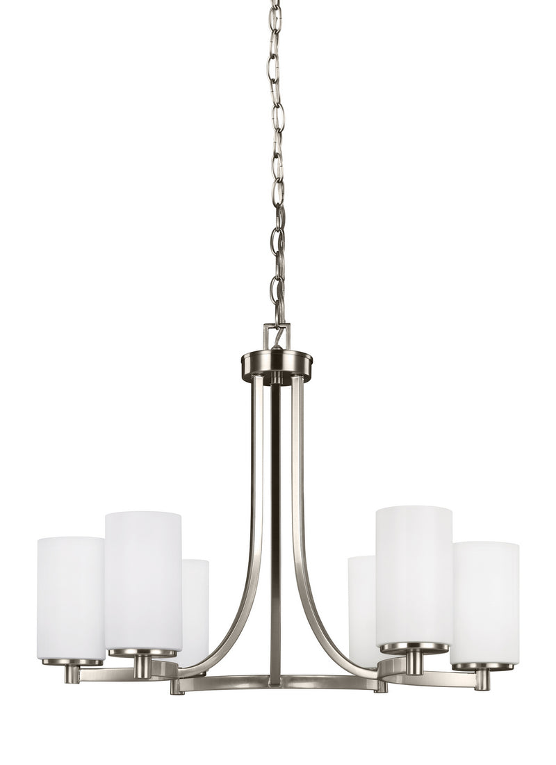Six Light Chandelier<br /><span style="color:#4AB0CE;">Entrega: 4-10 dias en USA</span><br /><span style="color:#4AB0CE;font-size:60%;">PREGUNTE POR ENTREGA EN PANAMA</span><br />Collection: Hettinger<br />Finish: Brushed Nickel