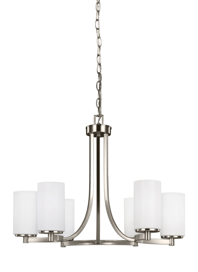 Six Light Chandelier<br /><span style="color:#4AB0CE;">Entrega: 4-10 dias en USA</span><br /><span style="color:#4AB0CE;font-size:60%;">PREGUNTE POR ENTREGA EN PANAMA</span><br />Collection: Hettinger<br />Finish: Brushed Nickel