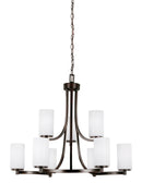 Generation Lighting - 3139109EN3-710 - Nine Light Chandelier - Hettinger - Bronze