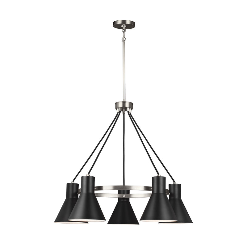 Five Light Chandelier<br /><span style="color:#4AB0CE;">Entrega: 4-10 dias en USA</span><br /><span style="color:#4AB0CE;font-size:60%;">PREGUNTE POR ENTREGA EN PANAMA</span><br />Collection: Towner<br />Finish: Brushed Nickel
