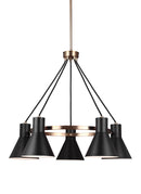 Generation Lighting - 3141305EN3-848 - Five Light Chandelier - Towner - Satin Brass