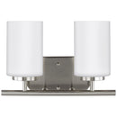 Two Light Wall / Bath<br /><span style="color:#4AB0CE;">Entrega: 4-10 dias en USA</span><br /><span style="color:#4AB0CE;font-size:60%;">PREGUNTE POR ENTREGA EN PANAMA</span><br />Collection: Oslo<br />Finish: Brushed Nickel