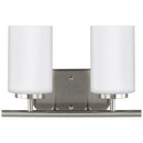 Two Light Wall / Bath<br /><span style="color:#4AB0CE;">Entrega: 4-10 dias en USA</span><br /><span style="color:#4AB0CE;font-size:60%;">PREGUNTE POR ENTREGA EN PANAMA</span><br />Collection: Oslo<br />Finish: Brushed Nickel
