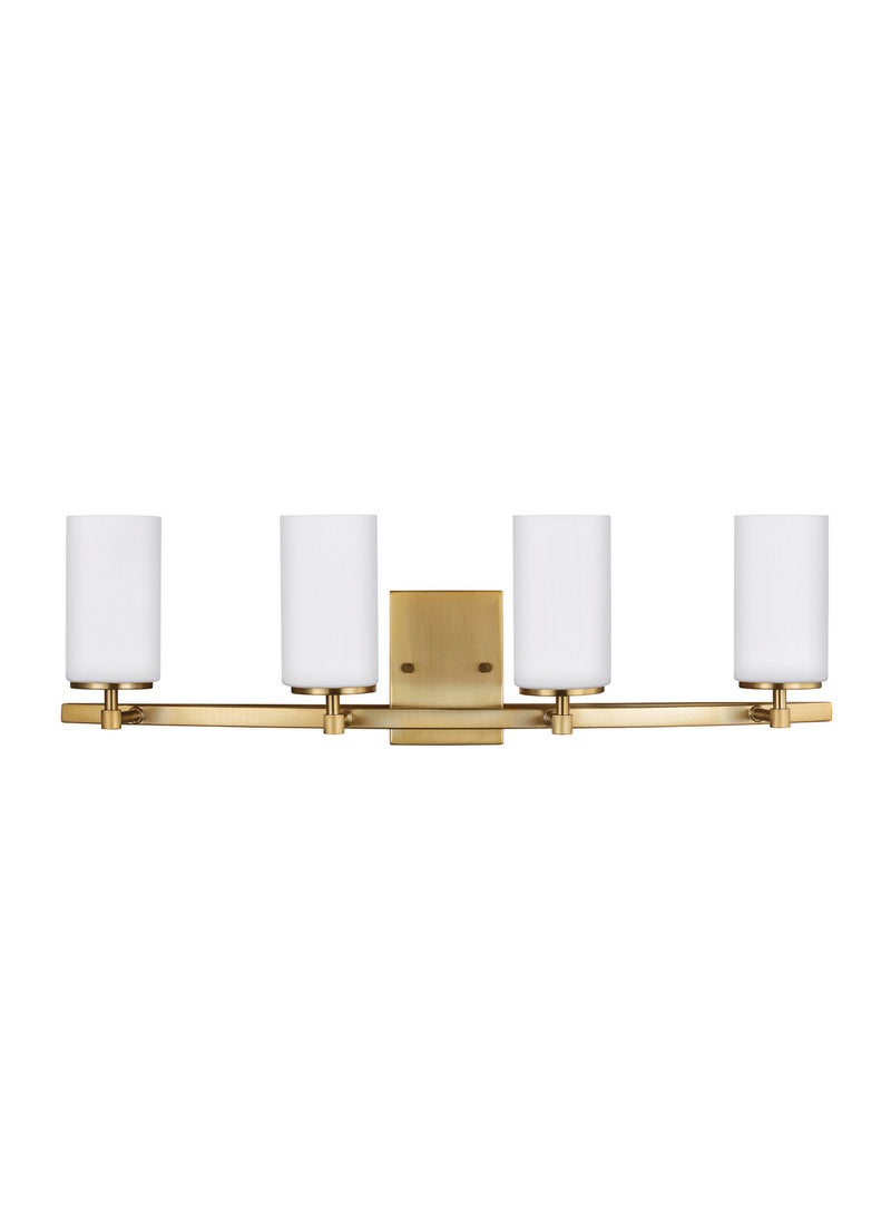Four Light Wall / Bath<br /><span style="color:#4AB0CE;">Entrega: 4-10 dias en USA</span><br /><span style="color:#4AB0CE;font-size:60%;">PREGUNTE POR ENTREGA EN PANAMA</span><br />Collection: Alturas<br />Finish: Satin Brass