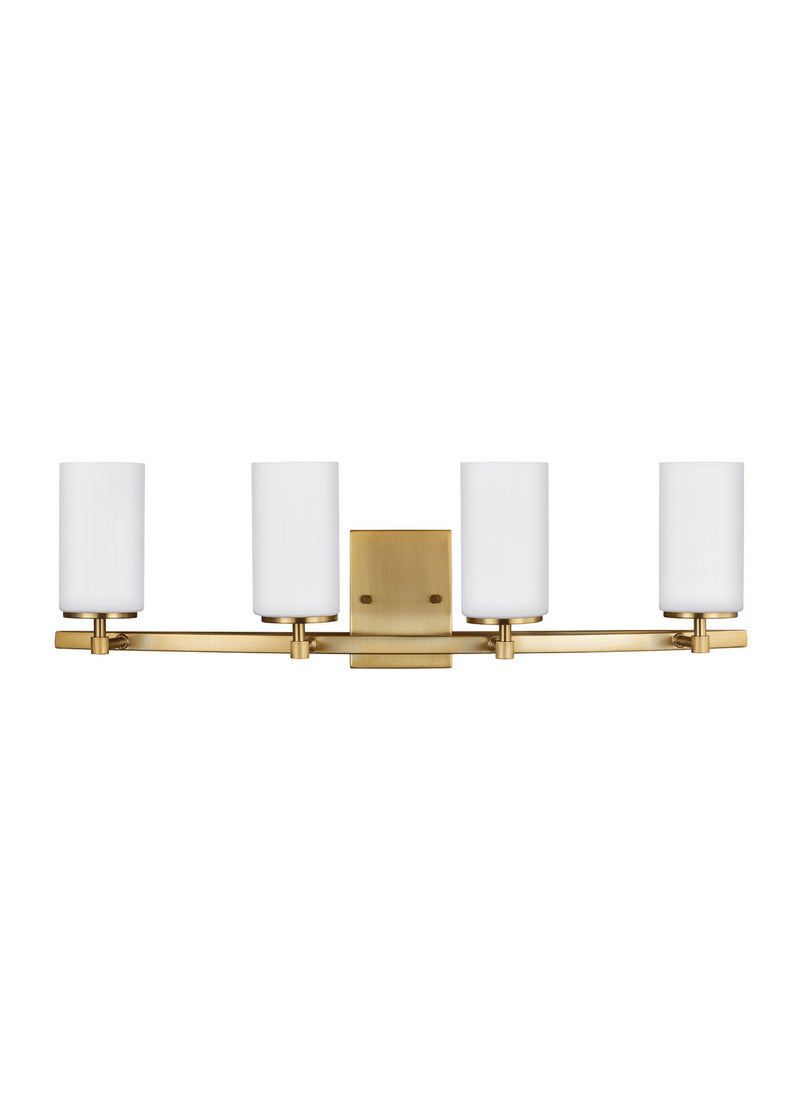 Four Light Wall / Bath<br /><span style="color:#4AB0CE;">Entrega: 4-10 dias en USA</span><br /><span style="color:#4AB0CE;font-size:60%;">PREGUNTE POR ENTREGA EN PANAMA</span><br />Collection: Alturas<br />Finish: Satin Brass
