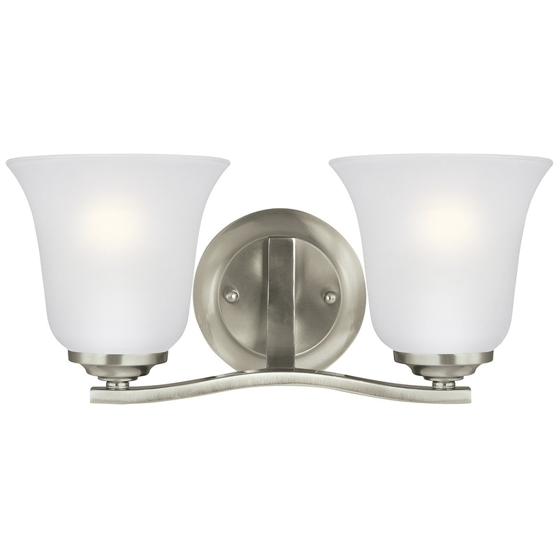 Generation Lighting - 4439002-962 - Two Light Wall / Bath - Emmons - Brushed Nickel