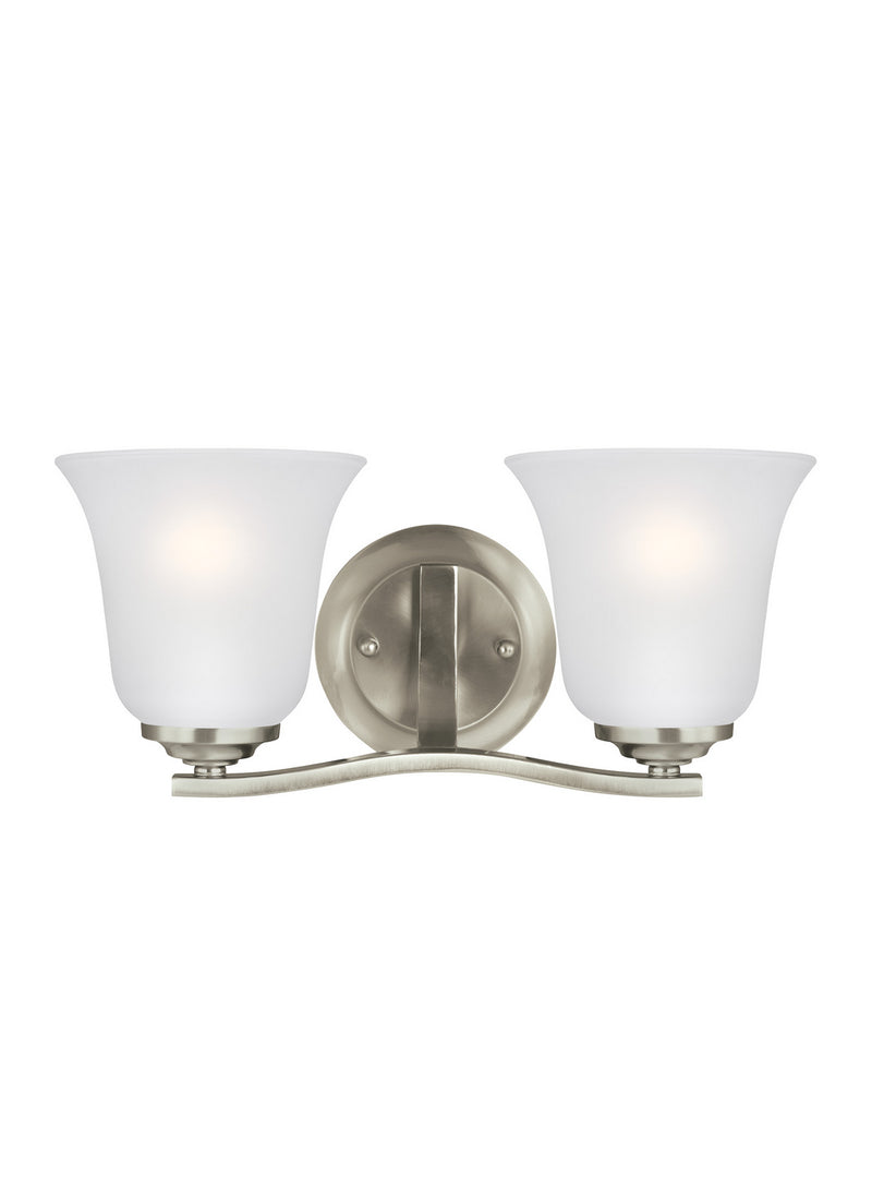 Generation Lighting - 4439002EN3-962 - Two Light Wall / Bath - Emmons - Brushed Nickel