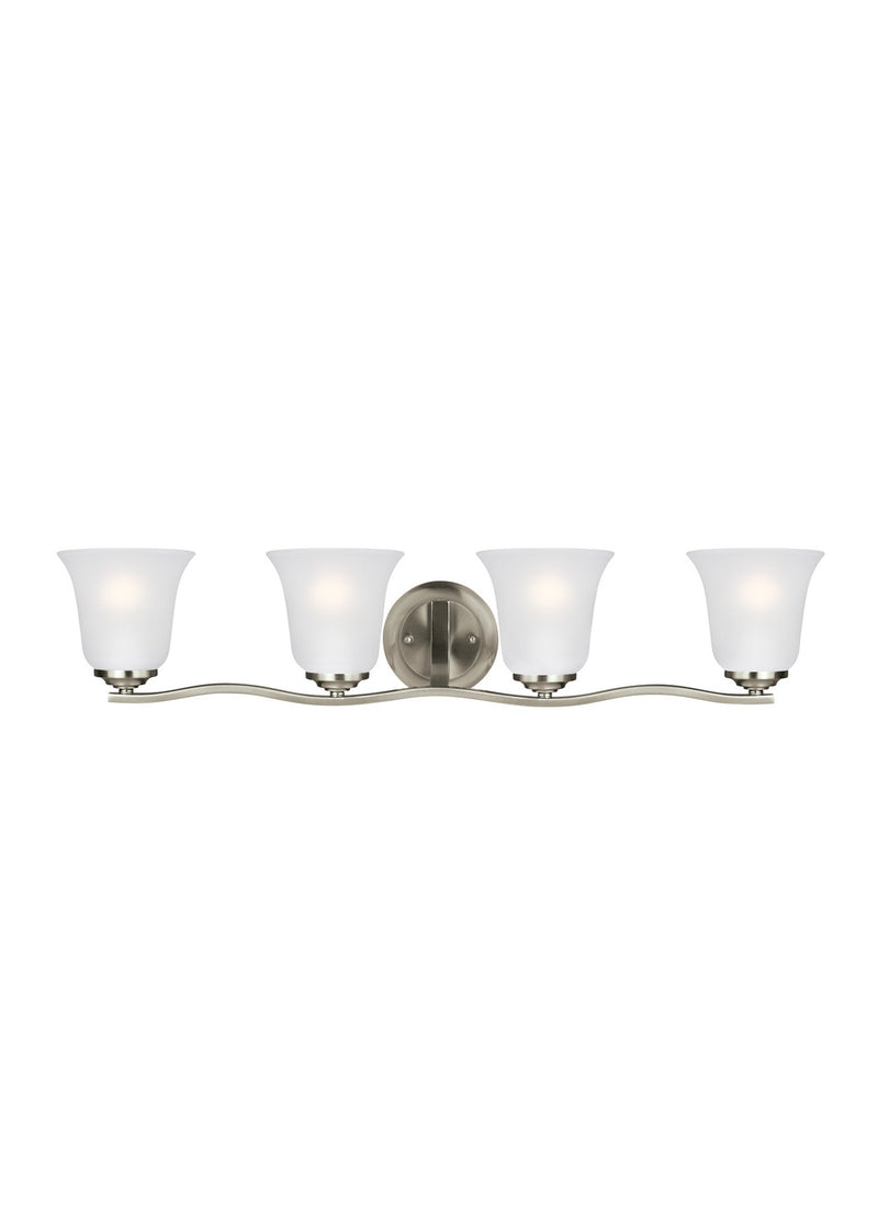 Four Light Wall / Bath<br /><span style="color:#4AB0CE;">Entrega: 4-10 dias en USA</span><br /><span style="color:#4AB0CE;font-size:60%;">PREGUNTE POR ENTREGA EN PANAMA</span><br />Collection: Emmons<br />Finish: Brushed Nickel