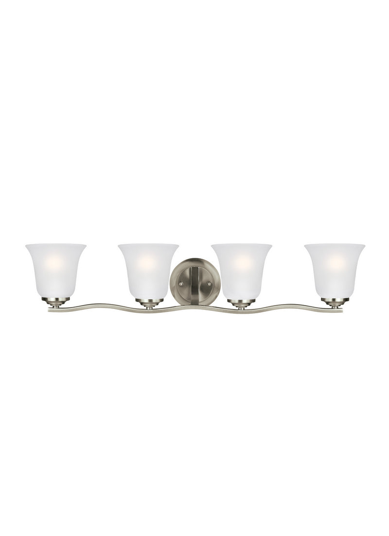 Four Light Wall / Bath<br /><span style="color:#4AB0CE;">Entrega: 4-10 dias en USA</span><br /><span style="color:#4AB0CE;font-size:60%;">PREGUNTE POR ENTREGA EN PANAMA</span><br />Collection: Emmons<br />Finish: Brushed Nickel