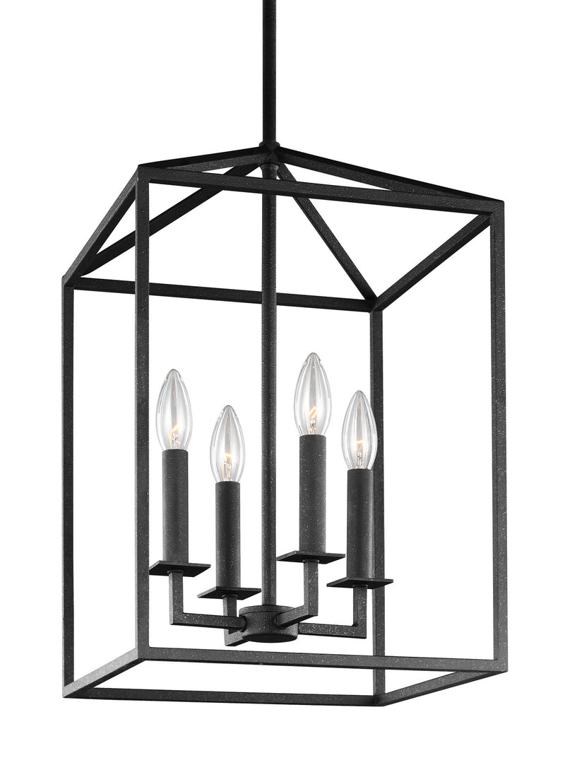 Generation Lighting. - 5115004EN-112 - Four Light Hall / Foyer - Perryton - Midnight Black