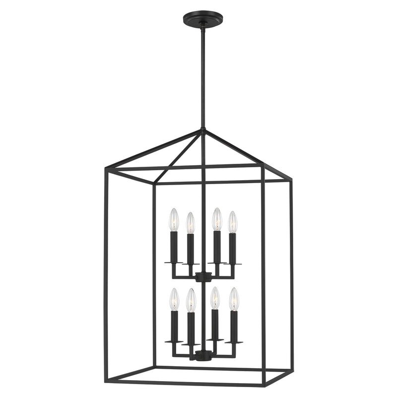 Generation Lighting - 5115008EN-112 - Eight Light Hall / Foyer - Perryton - Midnight Black