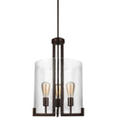 Three Light Hall / Foyer Pendant<br /><span style="color:#4AB0CE;">Entrega: 4-10 dias en USA</span><br /><span style="color:#4AB0CE;font-size:60%;">PREGUNTE POR ENTREGA EN PANAMA</span><br />Collection: Dawes<br />Finish: Bronze