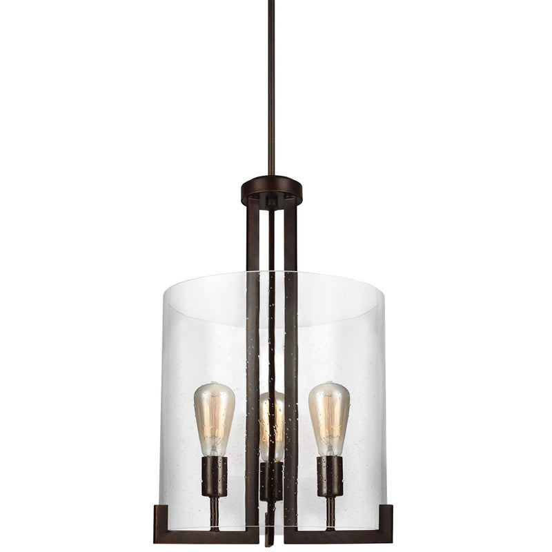 Three Light Hall / Foyer Pendant<br /><span style="color:#4AB0CE;">Entrega: 4-10 dias en USA</span><br /><span style="color:#4AB0CE;font-size:60%;">PREGUNTE POR ENTREGA EN PANAMA</span><br />Collection: Dawes<br />Finish: Bronze
