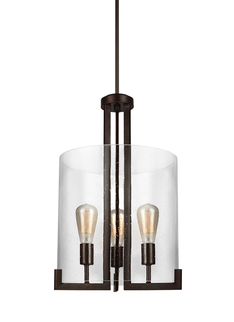 Three Light Hall / Foyer Pendant<br /><span style="color:#4AB0CE;">Entrega: 4-10 dias en USA</span><br /><span style="color:#4AB0CE;font-size:60%;">PREGUNTE POR ENTREGA EN PANAMA</span><br />Collection: Dawes<br />Finish: Bronze