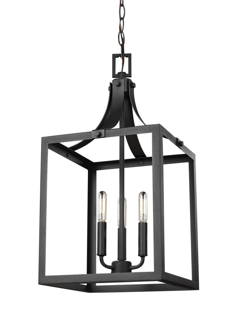 Three Light Hall / Foyer Pendant<br /><span style="color:#4AB0CE;">Entrega: 4-10 dias en USA</span><br /><span style="color:#4AB0CE;font-size:60%;">PREGUNTE POR ENTREGA EN PANAMA</span><br />Collection: Labette<br />Finish: Black