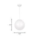 One Light Pendant<br /><span style="color:#4AB0CE;">Entrega: 4-10 dias en USA</span><br /><span style="color:#4AB0CE;font-size:60%;">PREGUNTE POR ENTREGA EN PANAMA</span><br />Collection: Leo - Hanging Globe<br />Finish: White