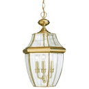 Generation Lighting - 6039EN-02 - Three Light Outdoor Pendant - Lancaster - Polished Brass