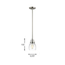 One Light Mini-Pendant<br /><span style="color:#4AB0CE;">Entrega: 4-10 dias en USA</span><br /><span style="color:#4AB0CE;font-size:60%;">PREGUNTE POR ENTREGA EN PANAMA</span><br />Collection: Belton<br />Finish: Brushed Nickel