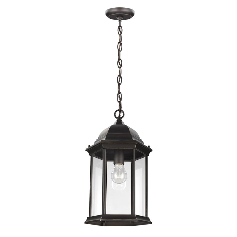 One Light Outdoor Pendant<br /><span style="color:#4AB0CE;">Entrega: 4-10 dias en USA</span><br /><span style="color:#4AB0CE;font-size:60%;">PREGUNTE POR ENTREGA EN PANAMA</span><br />Collection: Sevier<br />Finish: Antique Bronze