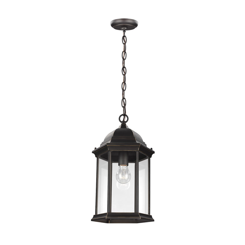 One Light Outdoor Pendant<br /><span style="color:#4AB0CE;">Entrega: 4-10 dias en USA</span><br /><span style="color:#4AB0CE;font-size:60%;">PREGUNTE POR ENTREGA EN PANAMA</span><br />Collection: Sevier<br />Finish: Antique Bronze