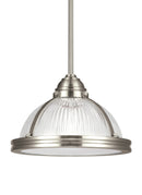 Generation Lighting - 65060EN3-962 - One Light Pendant - Pratt Street Prismatic - Brushed Nickel