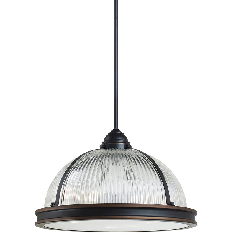 Generation Lighting - 65062EN3-715 - Three Light Pendant - Pratt Street Prismatic - Autumn Bronze