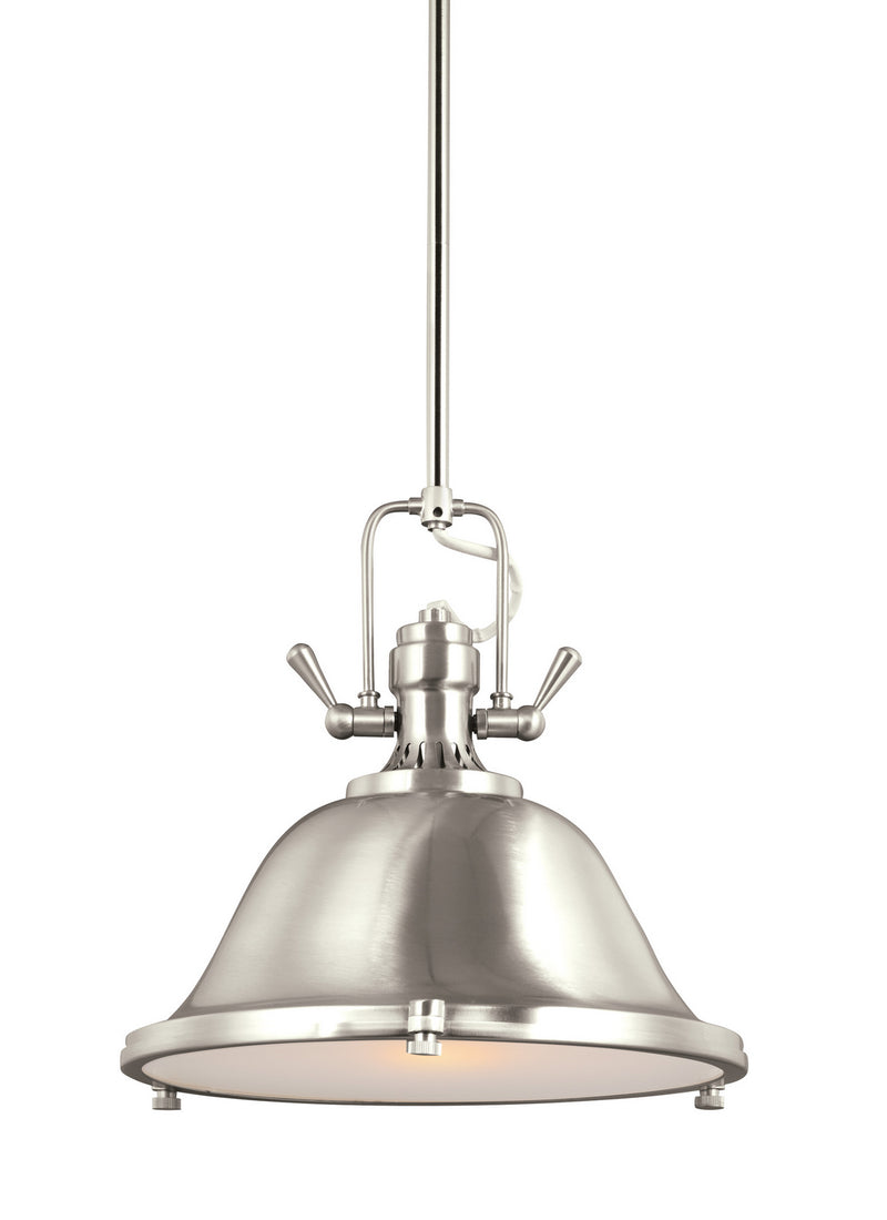 One Light Pendant<br /><span style="color:#4AB0CE;">Entrega: 4-10 dias en USA</span><br /><span style="color:#4AB0CE;font-size:60%;">PREGUNTE POR ENTREGA EN PANAMA</span><br />Collection: Stone Street<br />Finish: Brushed Nickel