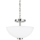 Two Light Semi-Flush Convertible Pendant<br /><span style="color:#4AB0CE;">Entrega: 4-10 dias en USA</span><br /><span style="color:#4AB0CE;font-size:60%;">PREGUNTE POR ENTREGA EN PANAMA</span><br />Collection: Oslo<br />Finish: Chrome
