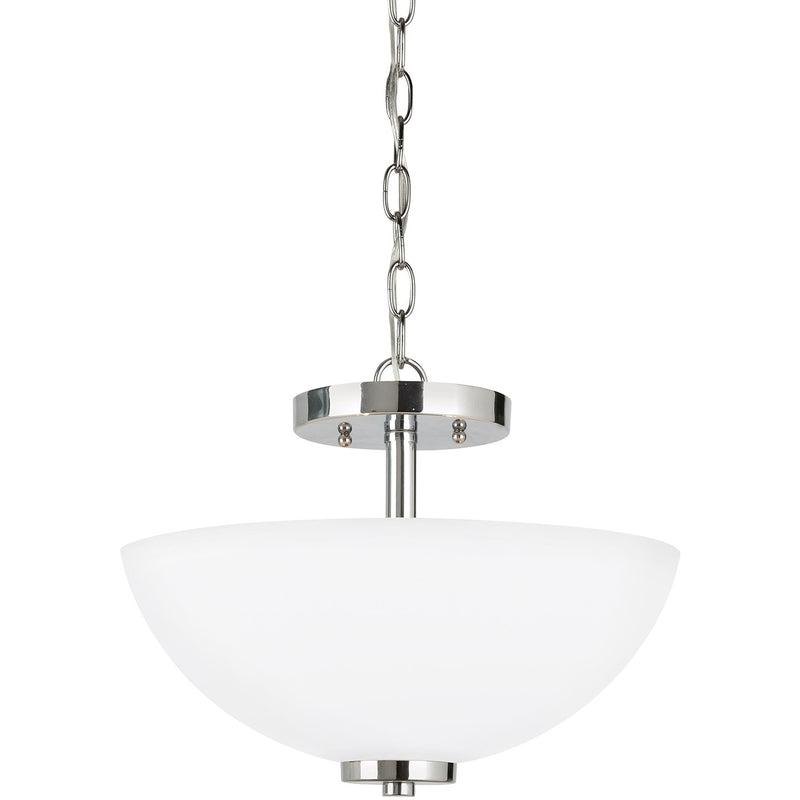 Two Light Semi-Flush Convertible Pendant<br /><span style="color:#4AB0CE;">Entrega: 4-10 dias en USA</span><br /><span style="color:#4AB0CE;font-size:60%;">PREGUNTE POR ENTREGA EN PANAMA</span><br />Collection: Oslo<br />Finish: Chrome