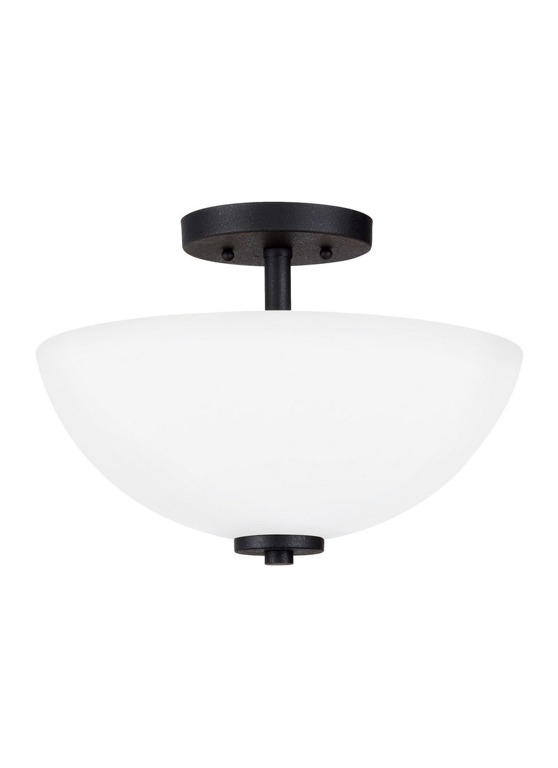 Generation Lighting. - 77160EN3-112 - Two Light Semi-Flush Convertible Pendant - Oslo - Midnight Black