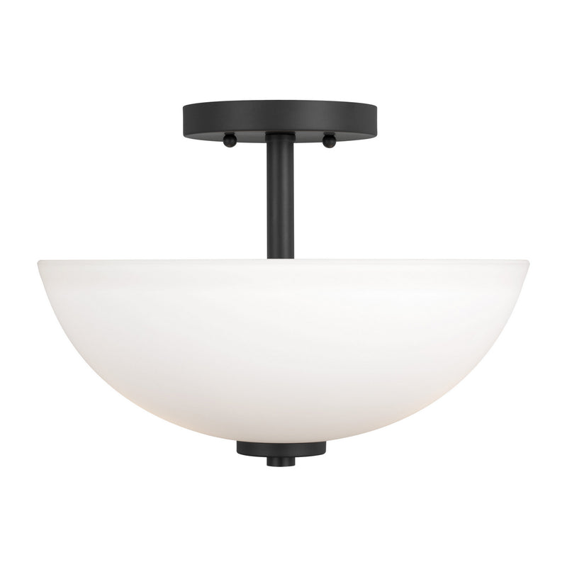 Two Light Semi-Flush Convertible Pendant<br /><span style="color:#4AB0CE;">Entrega: 4-10 dias en USA</span><br /><span style="color:#4AB0CE;font-size:60%;">PREGUNTE POR ENTREGA EN PANAMA</span><br />Collection: Oslo<br />Finish: Midnight Black