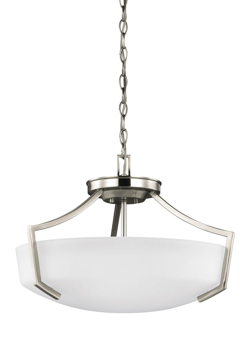 Generation Lighting. - 7724503EN3-962 - Three Light Semi-Flush Convertible Pendant - Hanford - Brushed Nickel