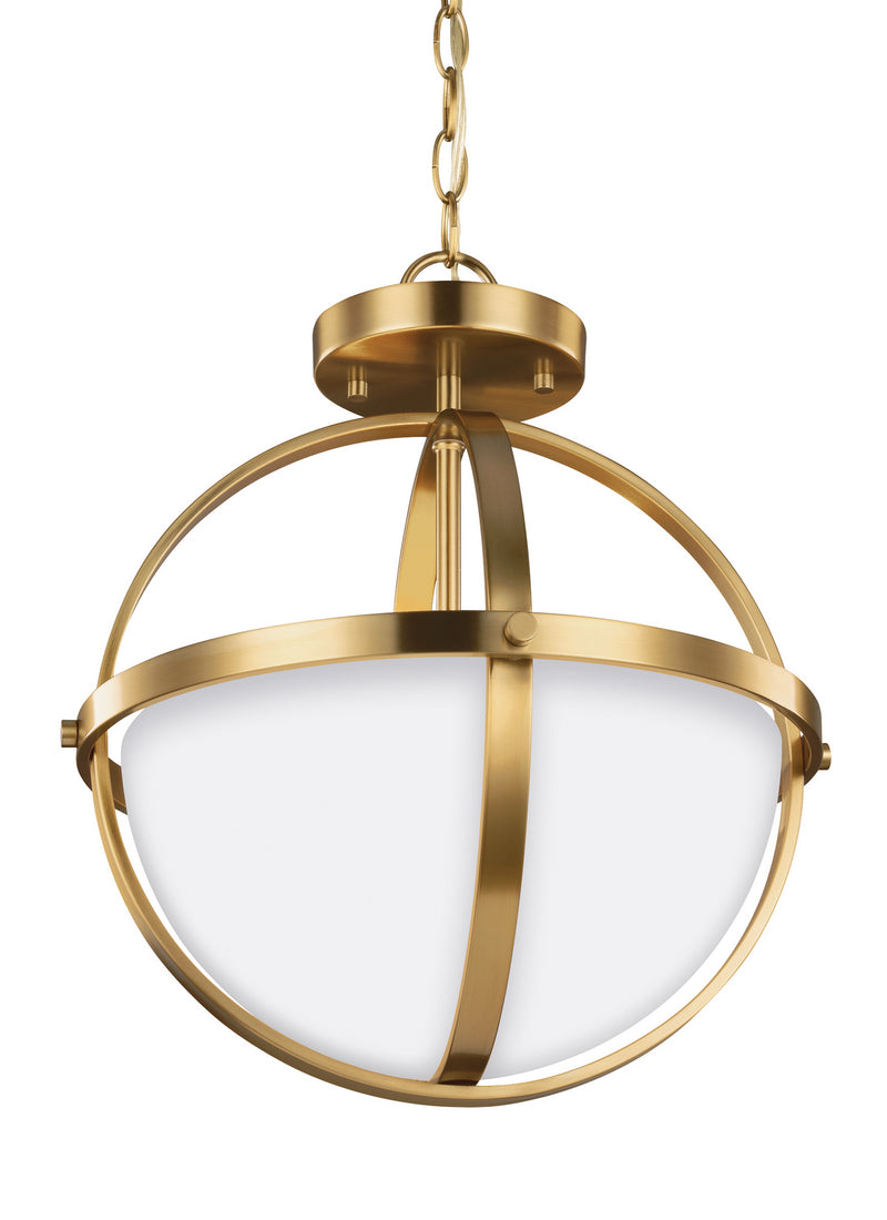 Two Light Semi-Flush Convertible Pendant<br /><span style="color:#4AB0CE;">Entrega: 4-10 dias en USA</span><br /><span style="color:#4AB0CE;font-size:60%;">PREGUNTE POR ENTREGA EN PANAMA</span><br />Collection: Alturas<br />Finish: Satin Brass