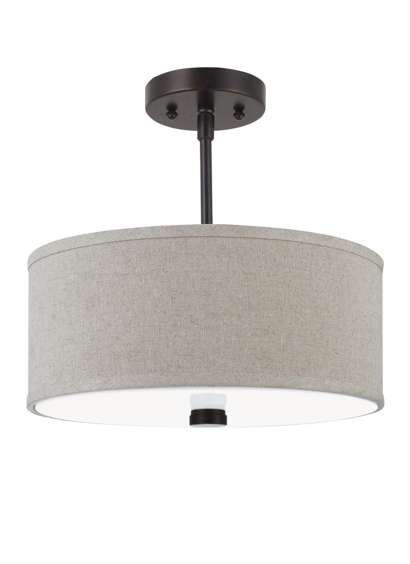 Two Light Semi-Flush Convertible Pendant<br /><span style="color:#4AB0CE;">Entrega: 4-10 dias en USA</span><br /><span style="color:#4AB0CE;font-size:60%;">PREGUNTE POR ENTREGA EN PANAMA</span><br />Collection: Dayna Shade Pendants<br />Finish: Bronze