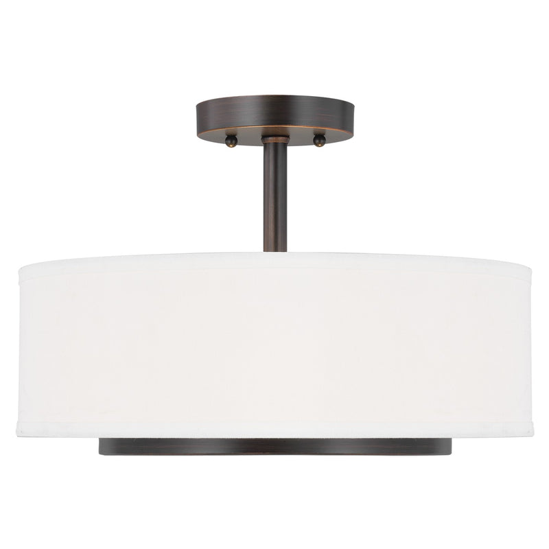Two Light Semi-Flush Convertible Pendant<br /><span style="color:#4AB0CE;">Entrega: 4-10 dias en USA</span><br /><span style="color:#4AB0CE;font-size:60%;">PREGUNTE POR ENTREGA EN PANAMA</span><br />Collection: Nance<br />Finish: Bronze