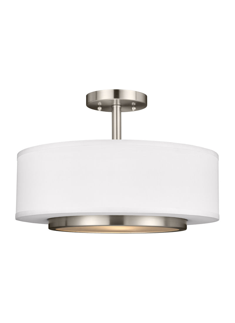 Generation Lighting - 7728002-962 - Two Light Semi-Flush Convertible Pendant - Nance - Brushed Nickel
