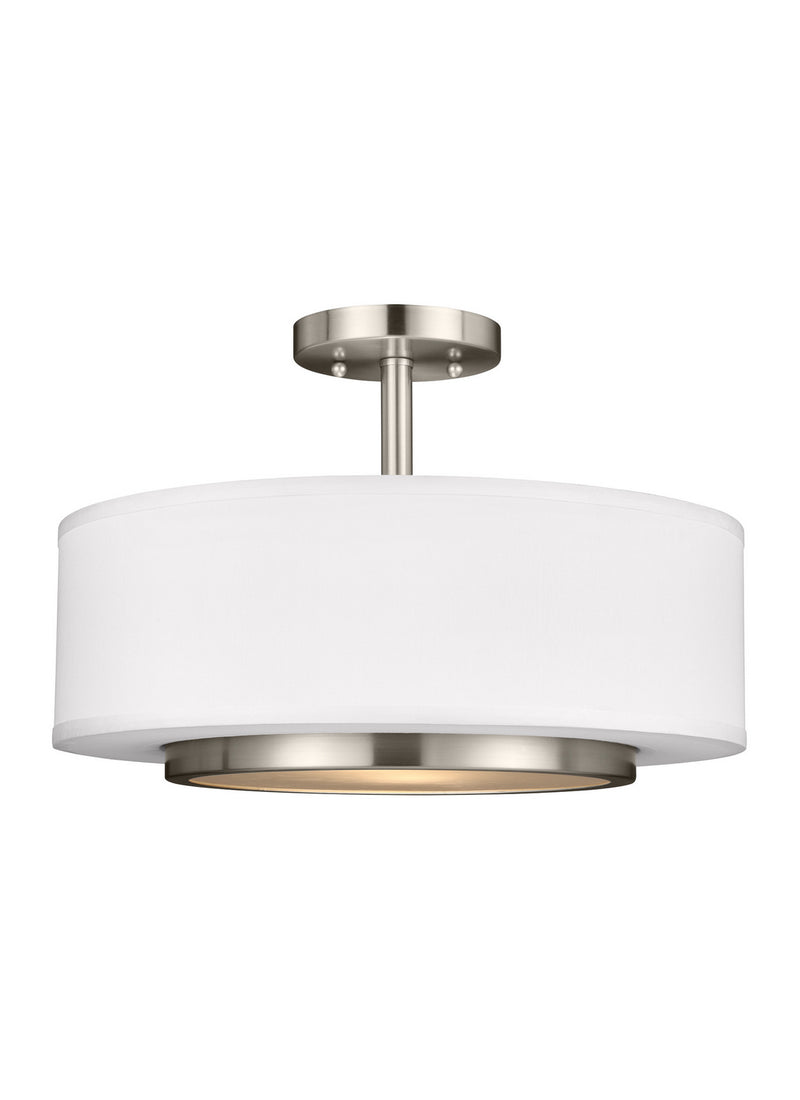 Generation Lighting - 7728002EN3-962 - Two Light Semi-Flush Convertible Pendant - Nance - Brushed Nickel
